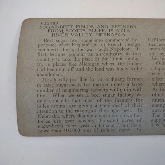 Scotts Bluff Nebraska Stereoview Card Platte River Valley Sugar Beet Field - Picture 4 of 10